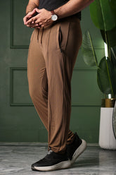 Poplin Straight Fit Trouser - Brown